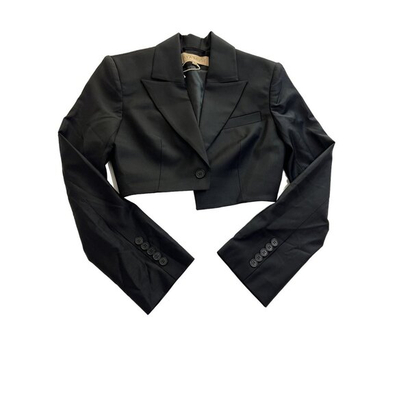 Aya Muse Ramari Cropped Jacket in Black - Picture 1 of 4